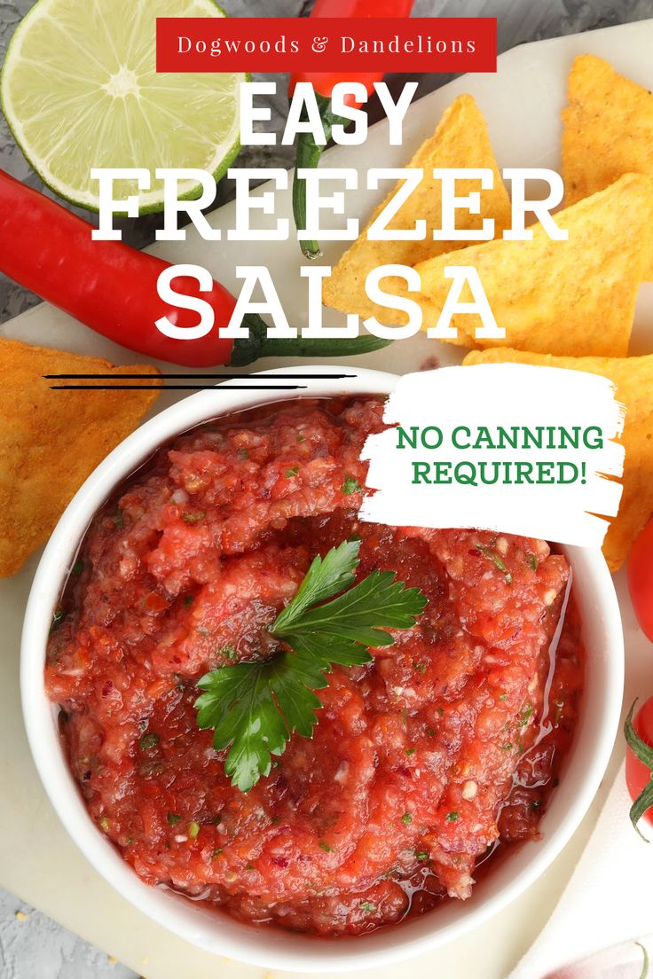 This Easy Freezer Salsa Recipe is the perfect way to enjoy s