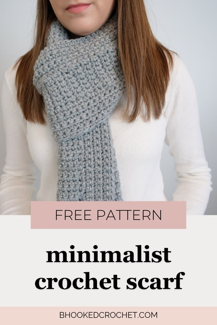This minimalist crochet scarf is perfect for any beginner cr