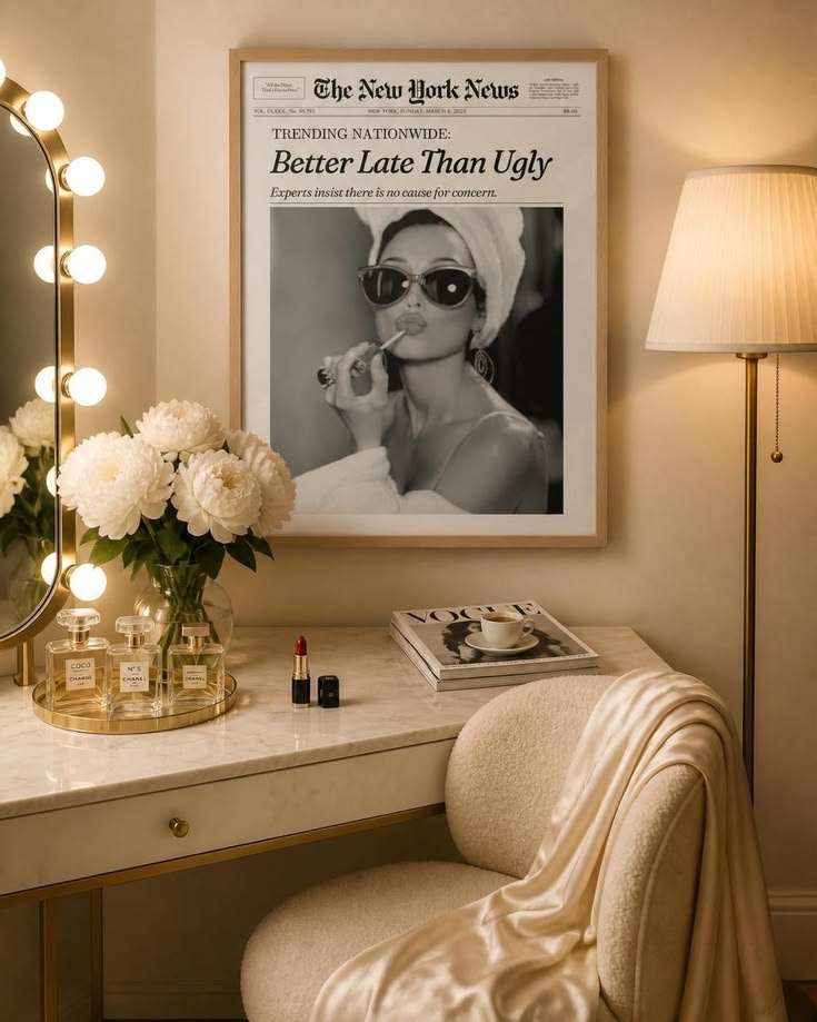 "Better Late Than Ugly"

#FunnyWallArt #VanityDecor #Dressin