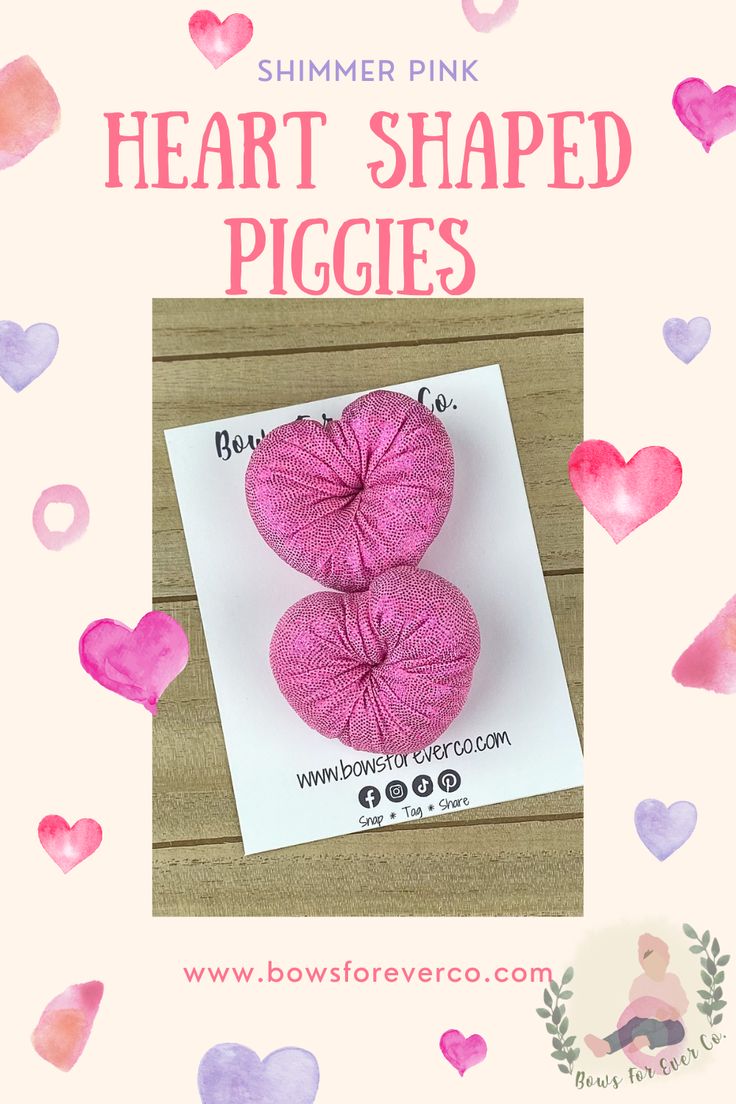 Our Shimmer Pink Heart Shaped Piggies are the perfect hair a