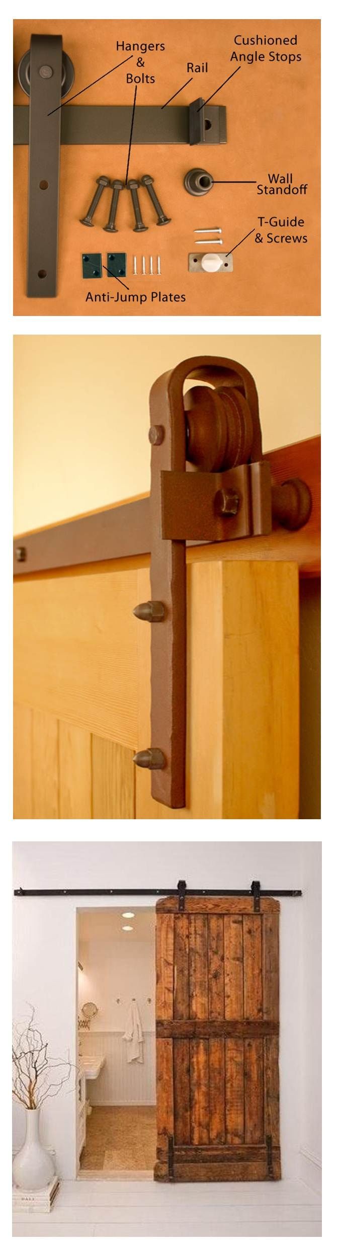 Sliding barn door ~ hardware & finished product