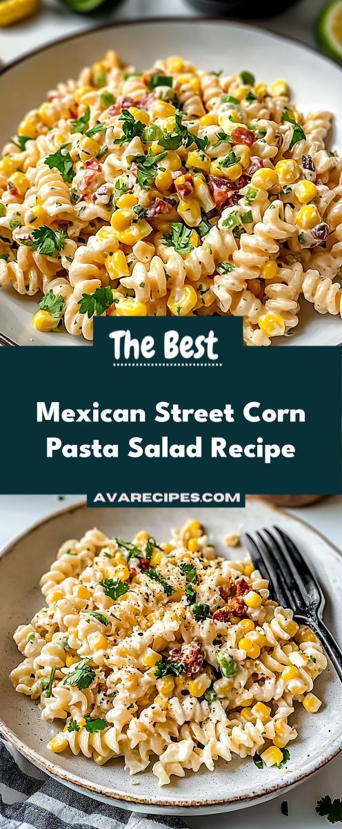 This Mexican Street Corn Pasta Salad combines tender pasta, 