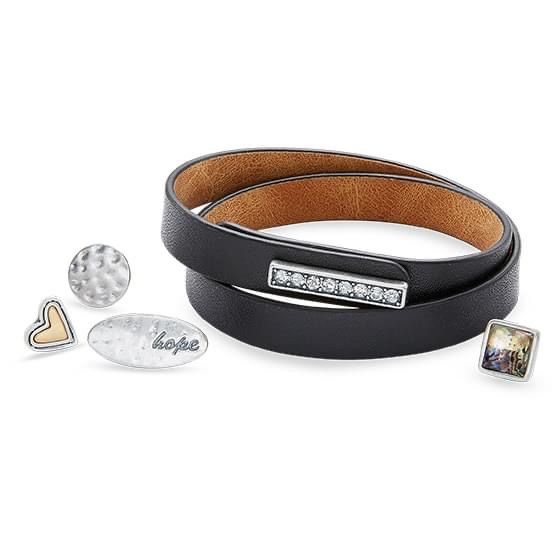 Genuine leather wrap bracelet comes with five button closure