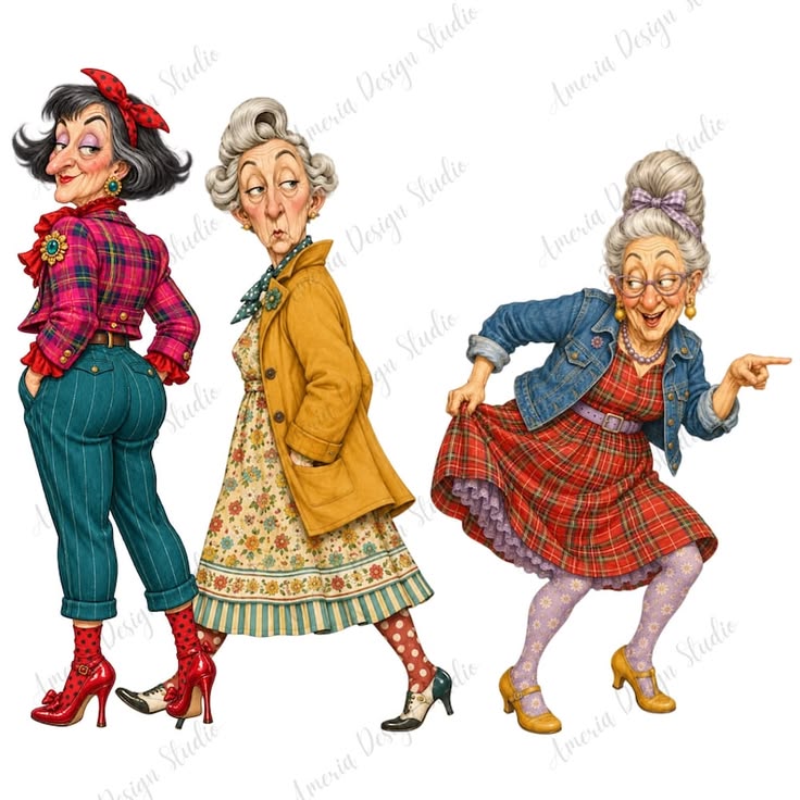 59 Printable Paper Dolls, Funny Old Women Clipart, Junk Jour