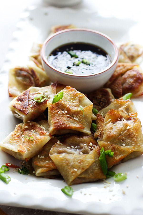 Easy Asian Dumplings with Hoisin Dipping Sauce... #foods