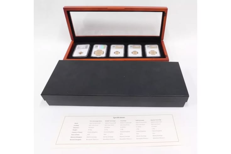 A UK 2024 22ct gold five coin sovereign collection NGC Gem p
