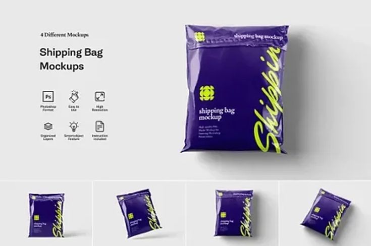 Shipping Bag Mockups, a Mockup by artima#shippingbagmockup, 
