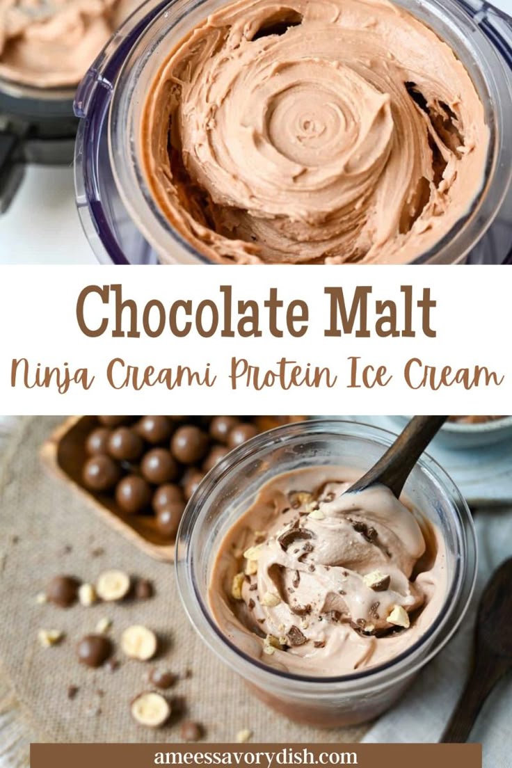 This delicious Chocolate Malt Ninja Creami Protein Ice Cream