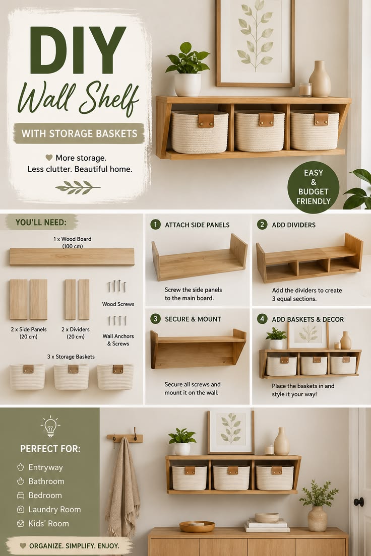 Transform your home with this simple DIY wall shelf featurin