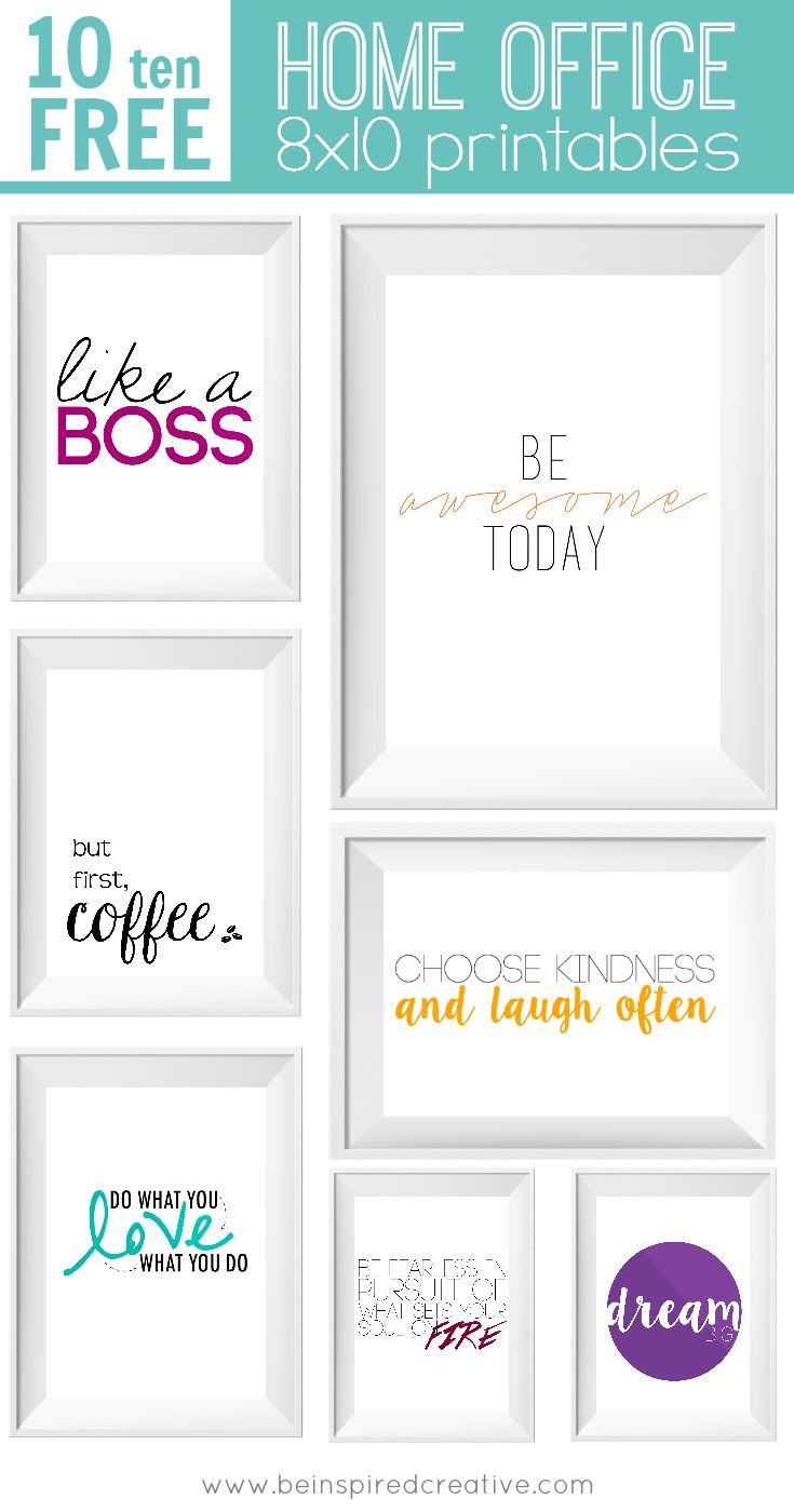 FREE PRINTABLE DOWNLOAD: 10 Home Office Prints