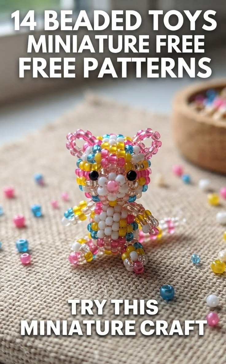 These Beaded Toys Miniature Free Patterns turn a stash of be