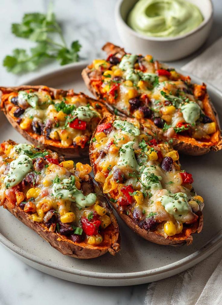 Mexican Black Bean Stuffed Sweet Potatoes (Vegan) - Urban Ma