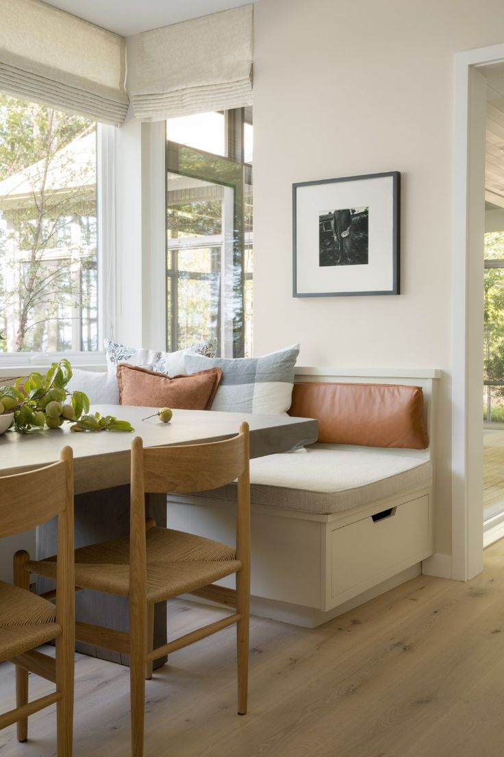 Custom built-in dining alcove with storage.