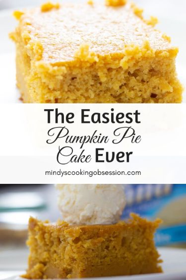Yellow cake mix, pumpkin pie mix, butter and eggs are really