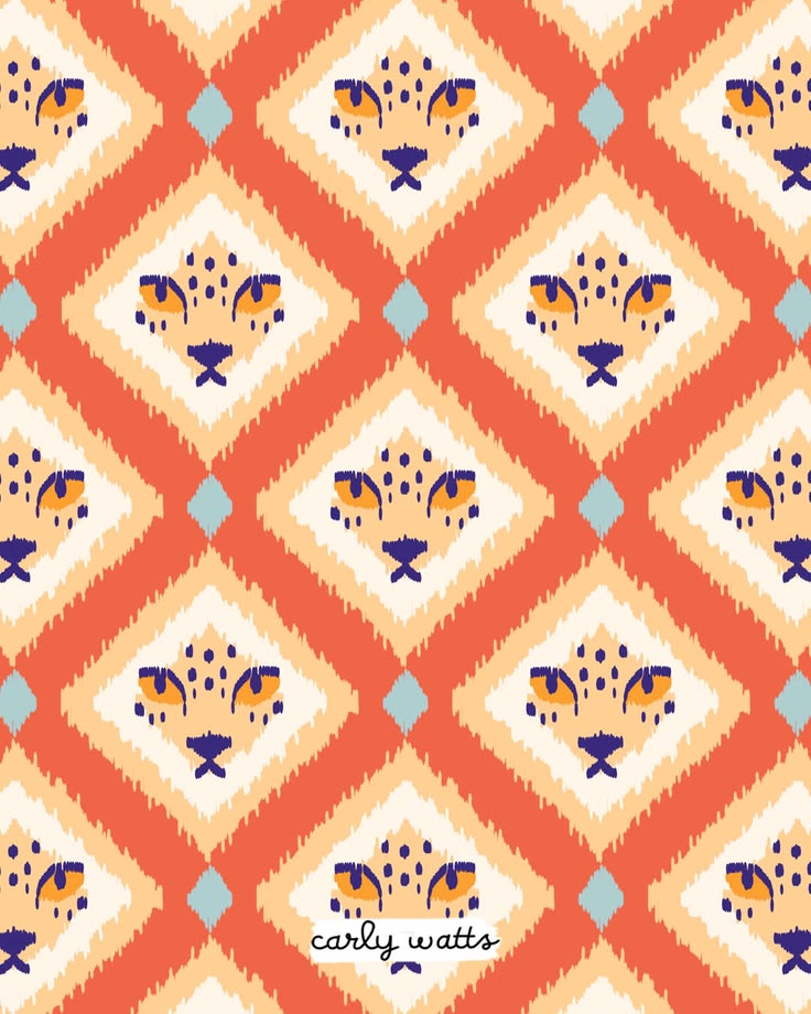 A bold maximalist pattern inspired by a magical jaguar in an