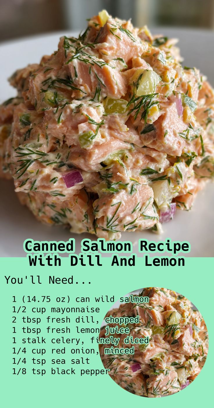 Discover the best Canned Salmon Recipe with fresh dill and b