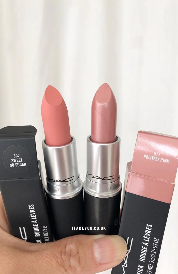 sweet no sugar and politely pink mac lipstick, mac lipstick,