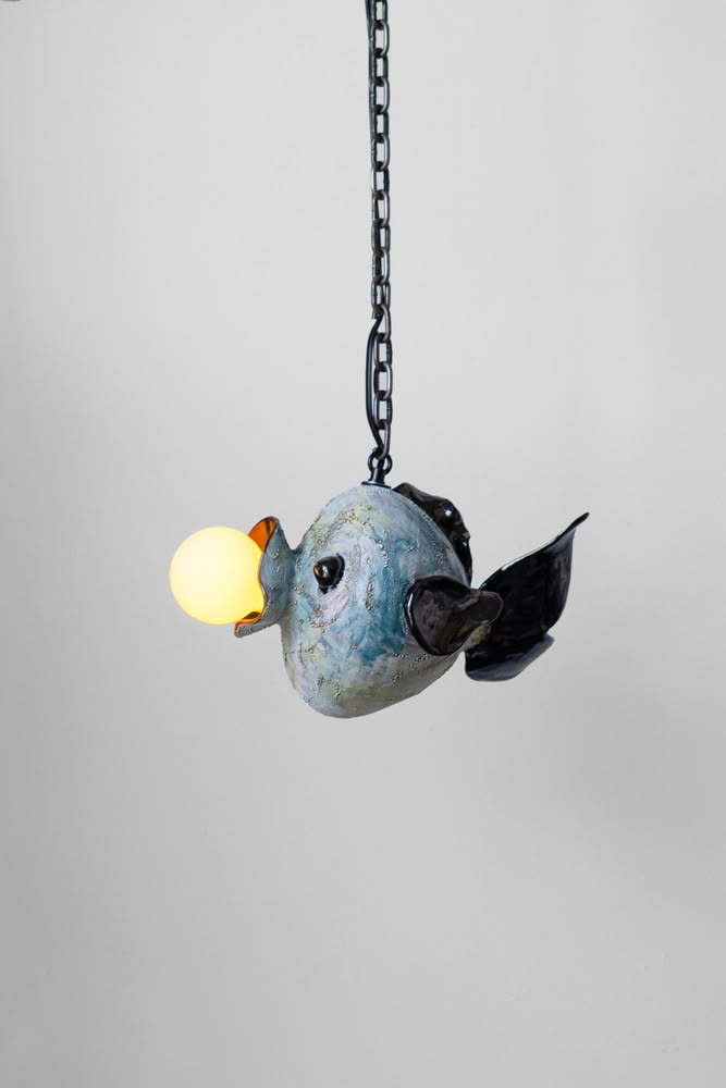 Fish Pendant by Kalya OD Studio. Sculpted ceramic fish penda