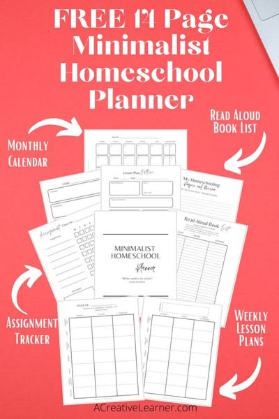Free Perfect Minimalist Homeschool Planner to start your hom