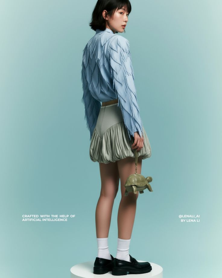 A digital character created as a fashion model with the help