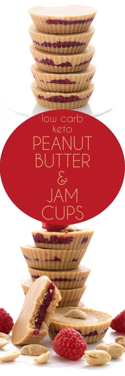 Delicious low carb Peanut Butter and Jam Cups - these easy k