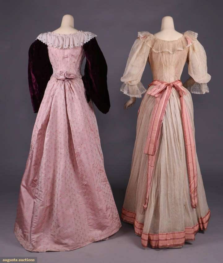 Augusta Auctions - TWO EVENING GOWNS, c. 1892
