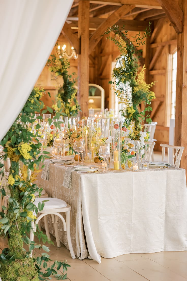 yellow wedding reception | wedding linens | wedding design |