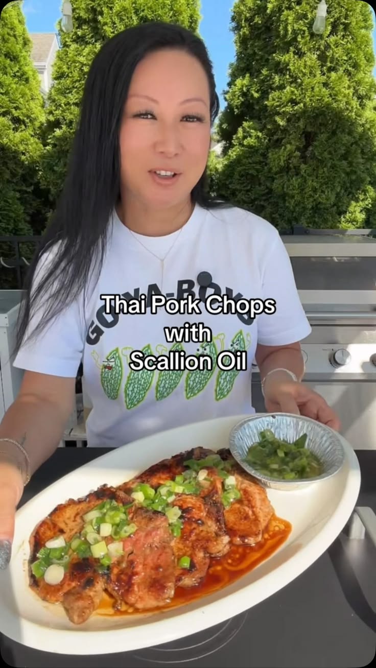 Thai Pork Chops with Scallion Oil Recipe #easyrecipe #recipe