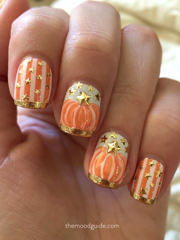 21 Pumpkin Orange Nail Ideas for the Ultimate Joyful Fall Ma