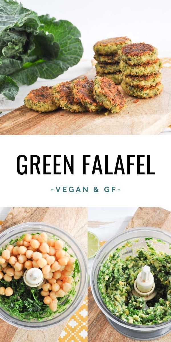 Vegan and gluten-free Green Falafel made with canned chickpe