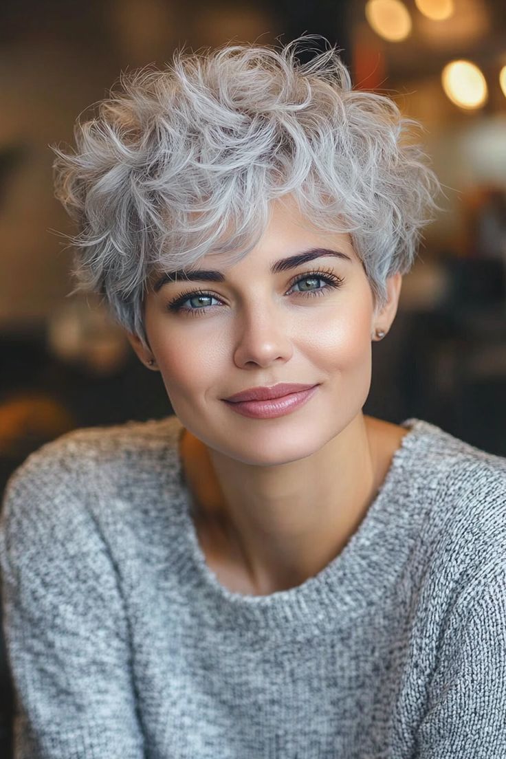 26. Pixie Puff in Natural Gray (Short Curly Haircuts For Old