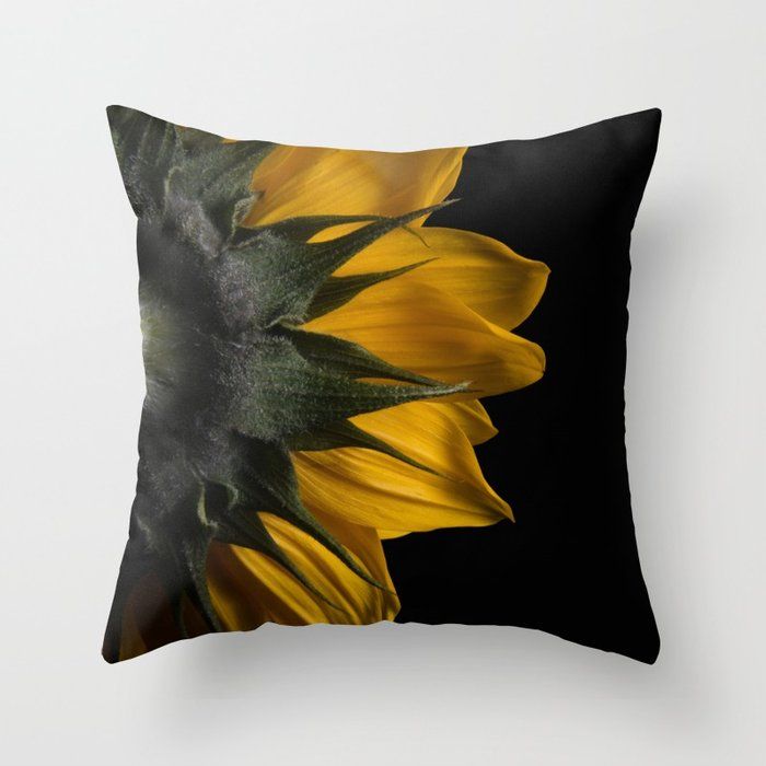 Backside of Sunflower Bloom Floral Nature Photography Throw 