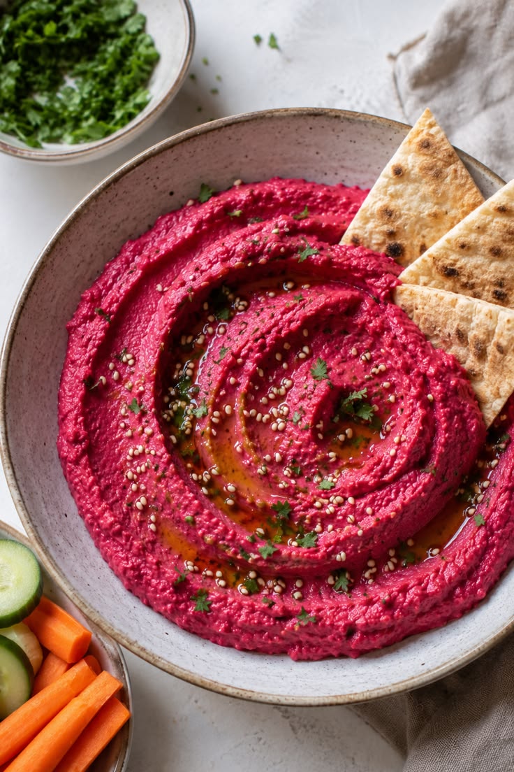 Brighten up your snack table with this creamy homemade beet 