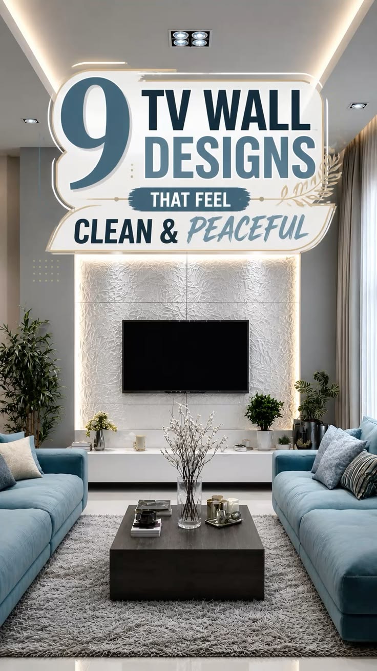 Explore TV wall designs that feel clean and peaceful with so