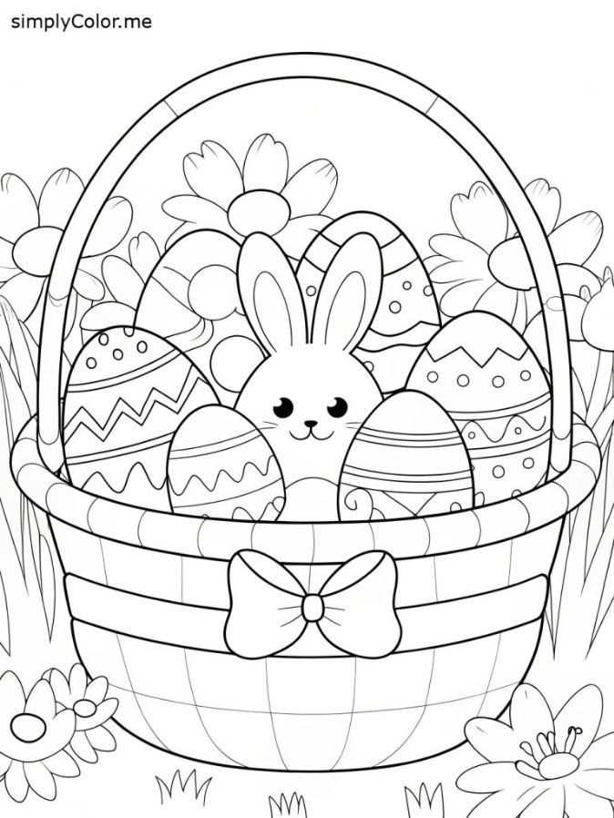 Get creative with this Easter basket coloring sheet. It's a 