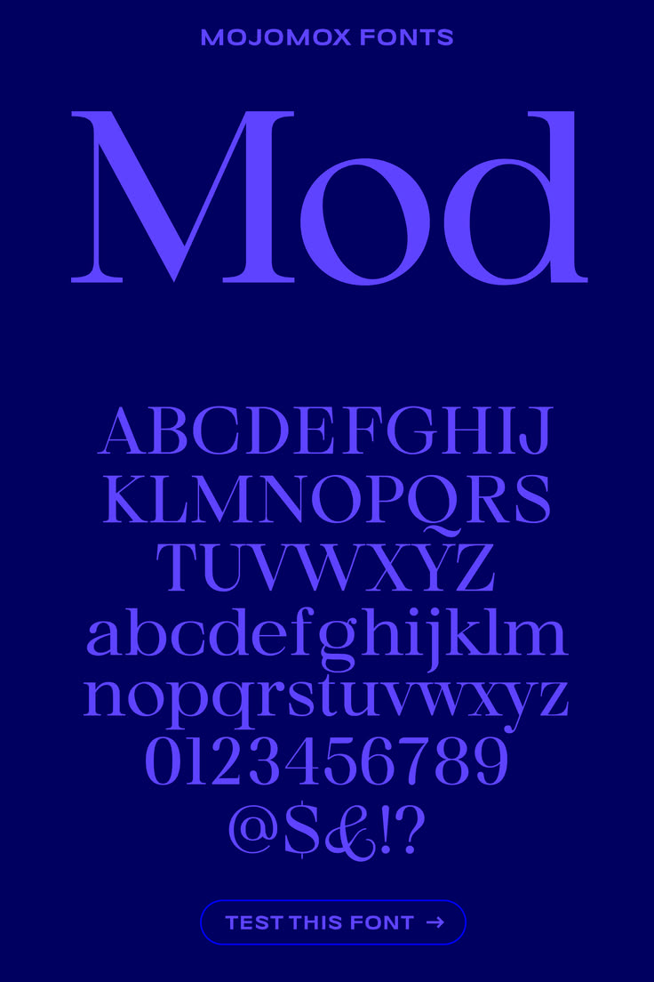 A modern serif with sharp stems and partially rounded termin