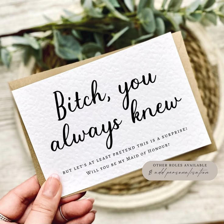 Btch You Knew Proposal Card Will You Be My Bridesmaid / - Et