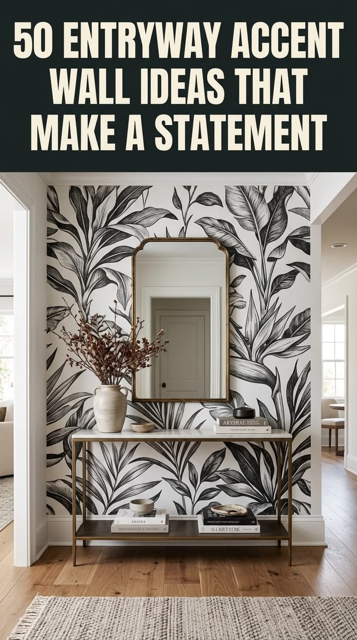 Decora tu recibidor con papel pintado de Sweet Papaya. Descu