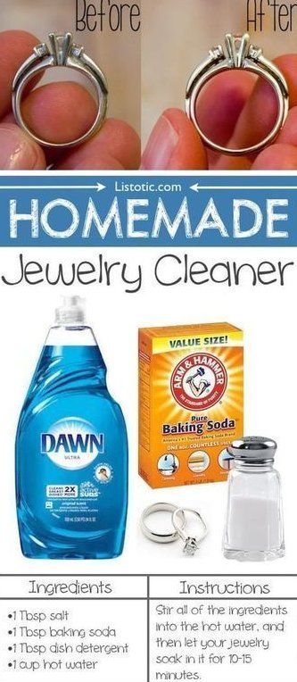 DIY Homemade Jewelry Cleaner for silver, diamonds, gold, etc