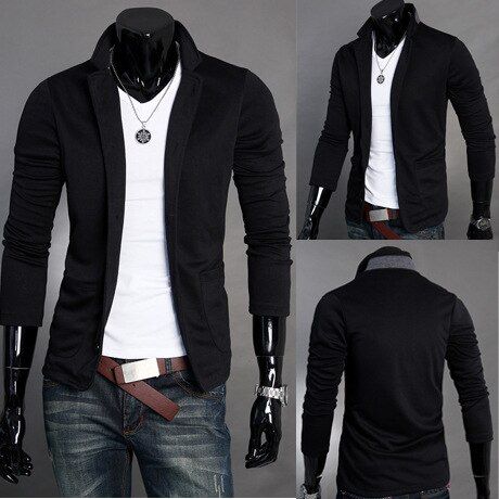 Chinese Style 80s Blazer Men Jackets Male Stand Collar Male 