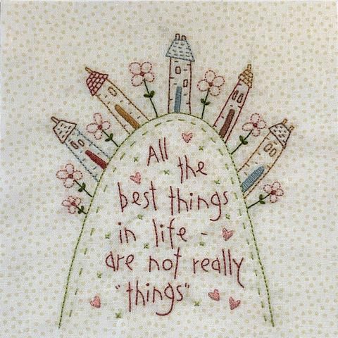 Love & Hugs From Australia Stitchery Block – The Birdhouse P