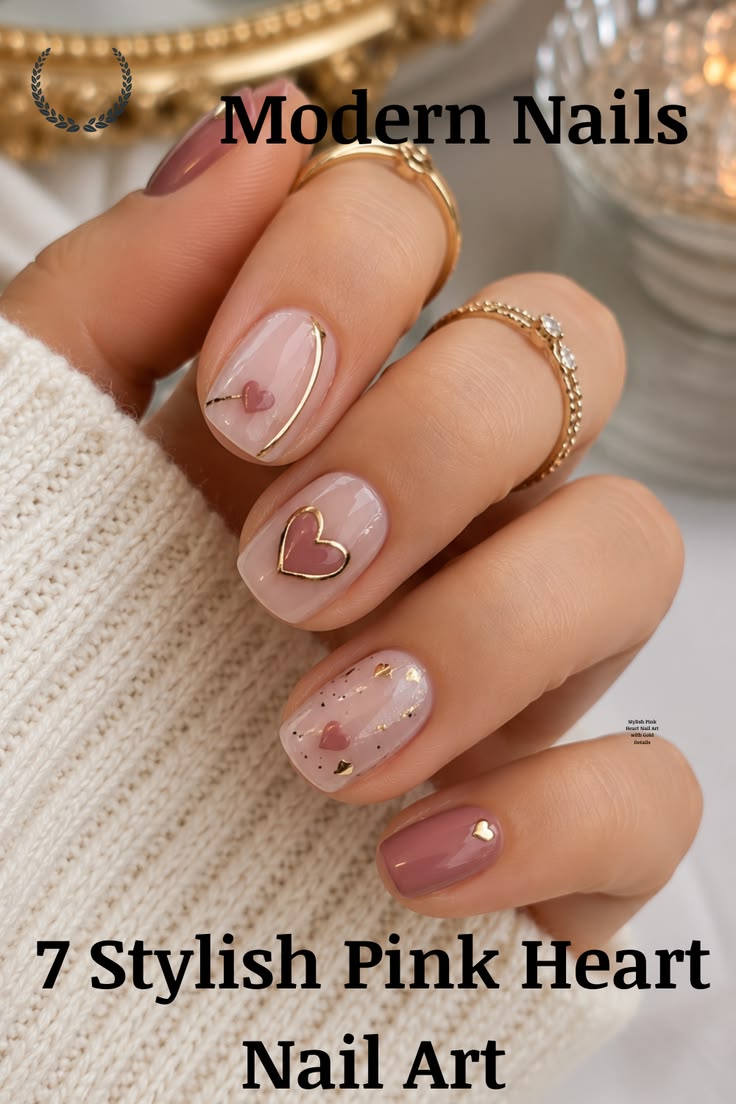 A romantic and elegant nail design featuring glossy blush pi