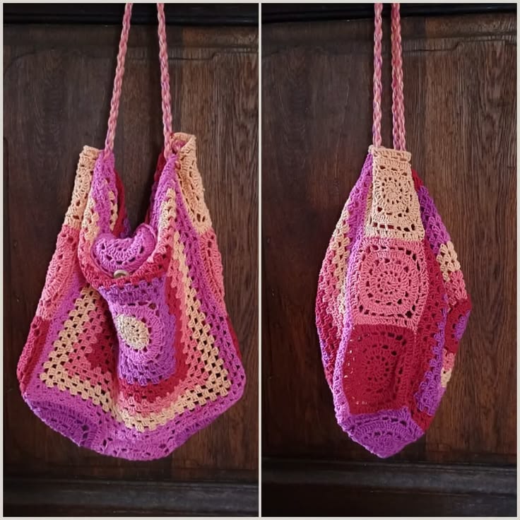 Große Schultertasche aus Granny Squares – eine ausführliche 