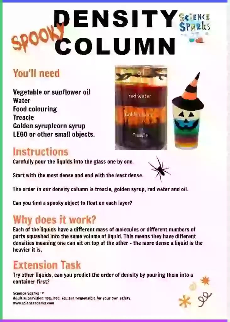 Creepy density tower. Use liquids with different densities t
