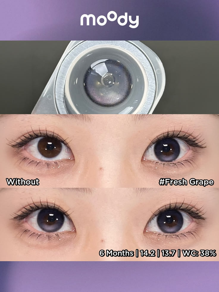 Fresh Grape is a strikingly enlarging 6-month lens featuring