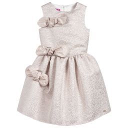 ValMax - Girls Rose Gold Jacquard Dress | Childrensalon