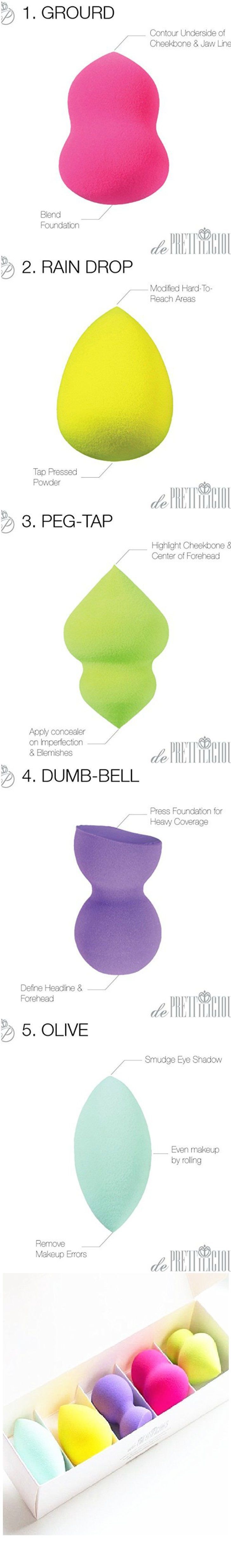 Buy THREE de Prettilicious PRO MAKEUP BLENDER SPONGE SETS AN
