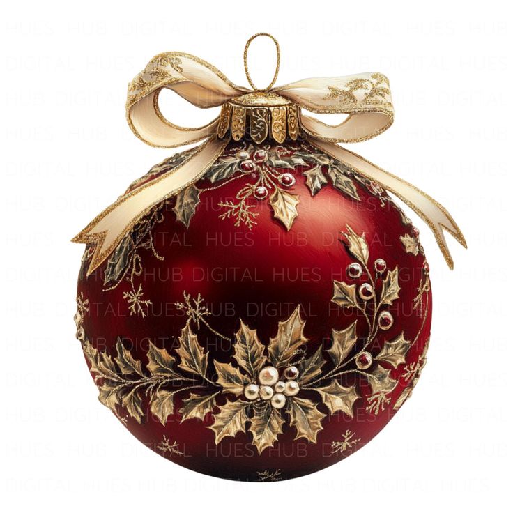 Get these 12 Vintage Red Christmas Bauble Clipart Bundle and