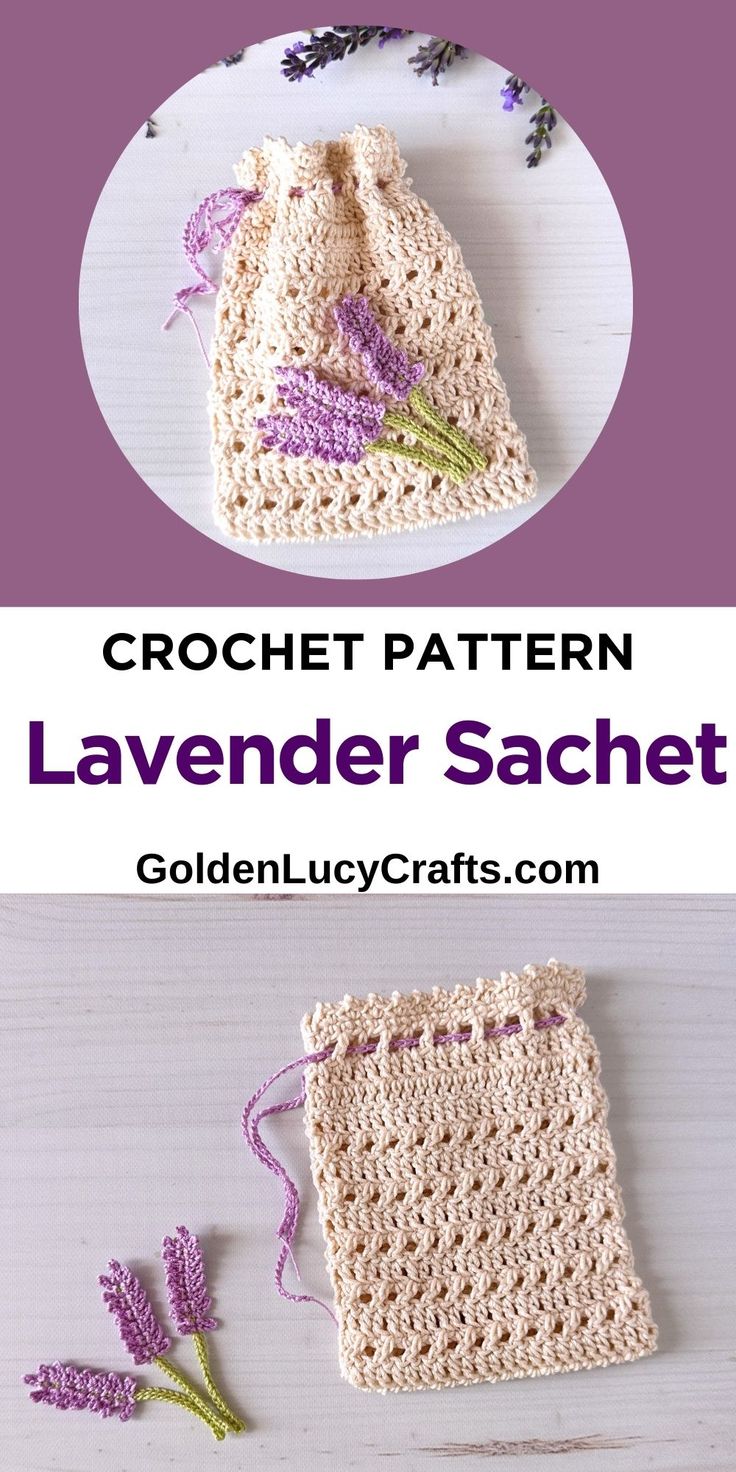 Lavender sachet - free crochet pattern; lavender gift idea f