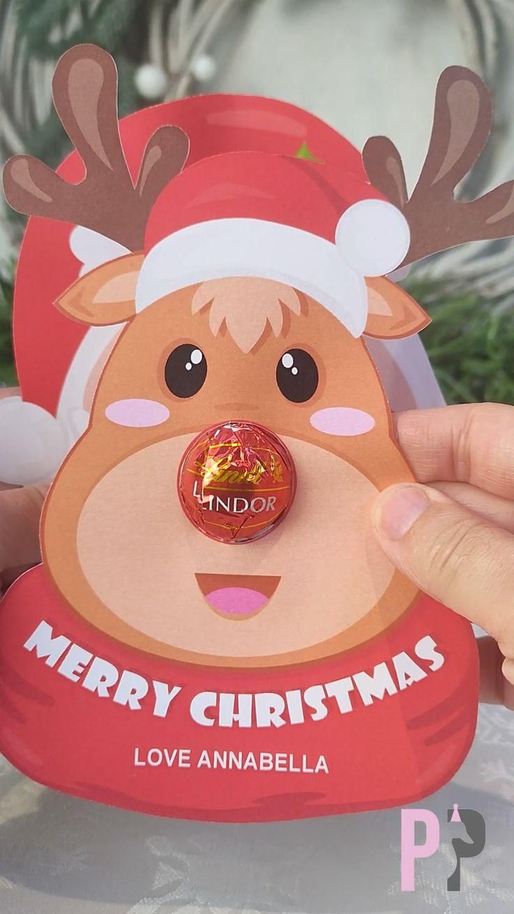 Really cute printable Christmas chocolate holder for lindor 